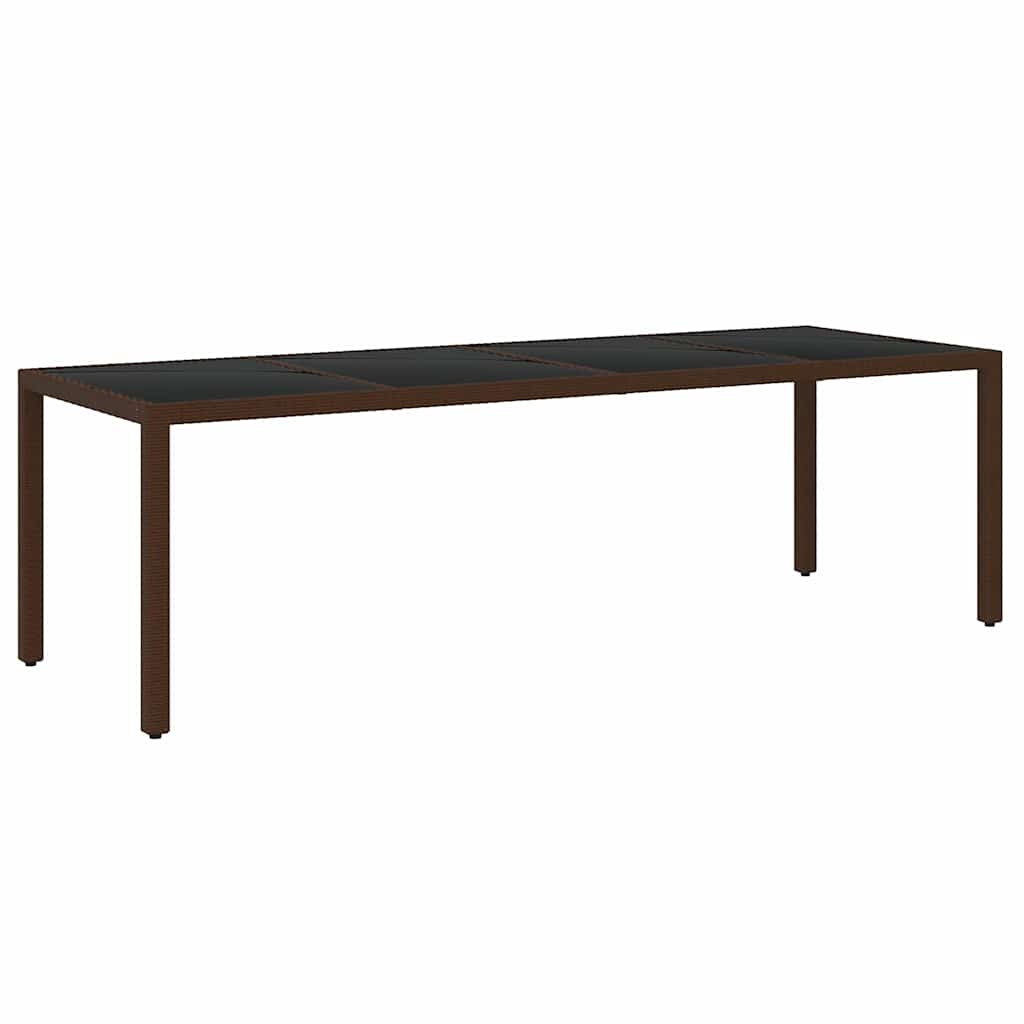 Garden Dining Set | Brown | Poly rattan | Large | Stackable