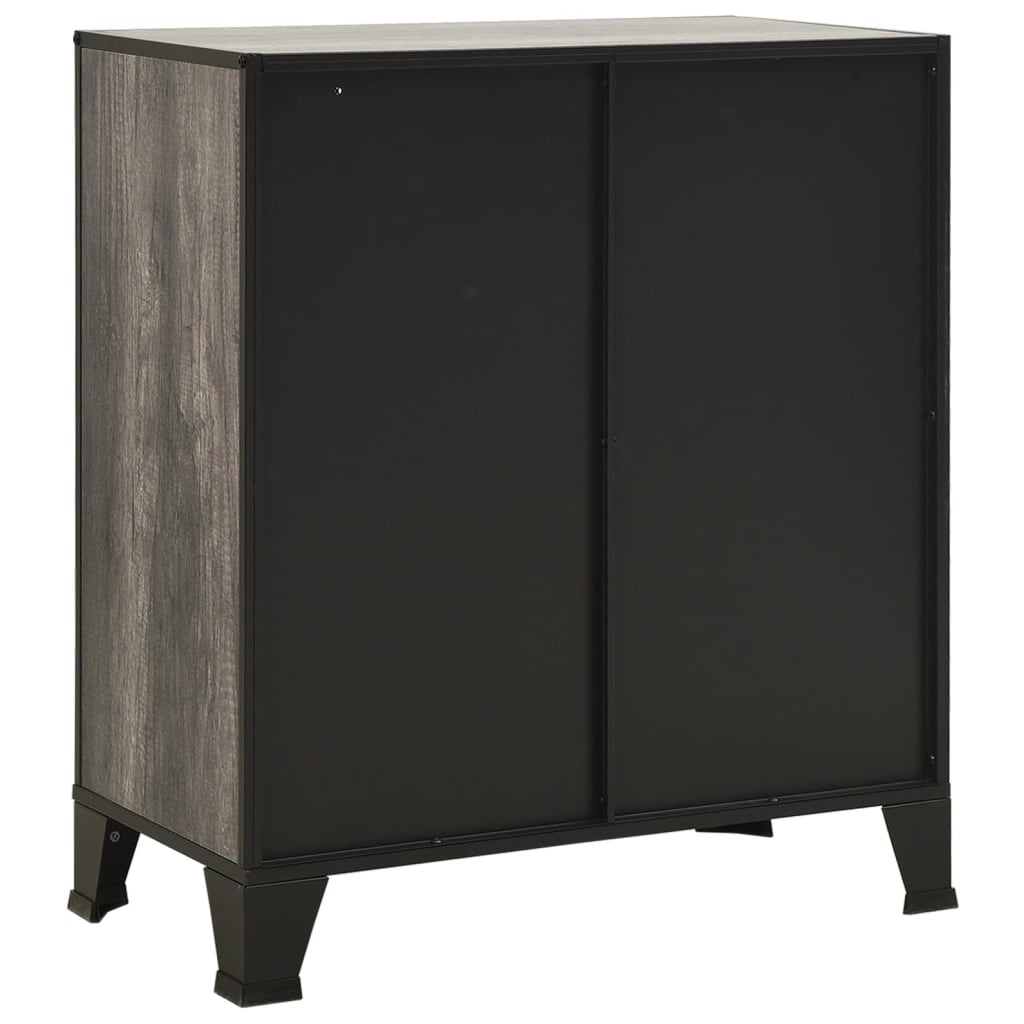 Storage Cabinet | Set of 2 | Grey | Metal, MDF | 72 x 36 x 82 cm
