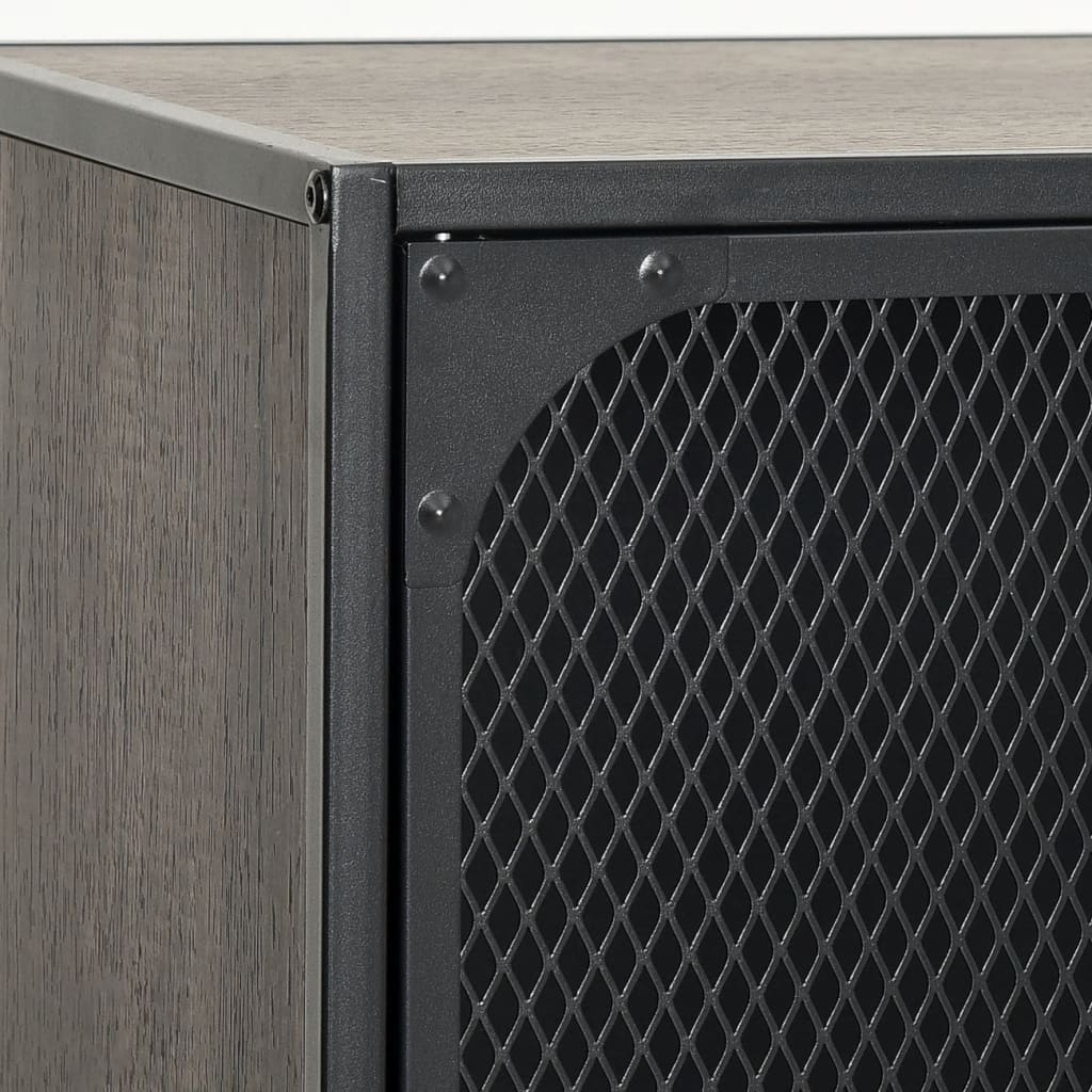 Storage Cabinet | Set of 2 | Grey | Metal, MDF | 72 x 36 x 82 cm