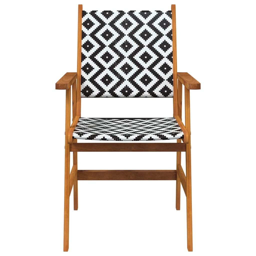 Garden Chair | Set of 4 | Brown and Black/White Pattern