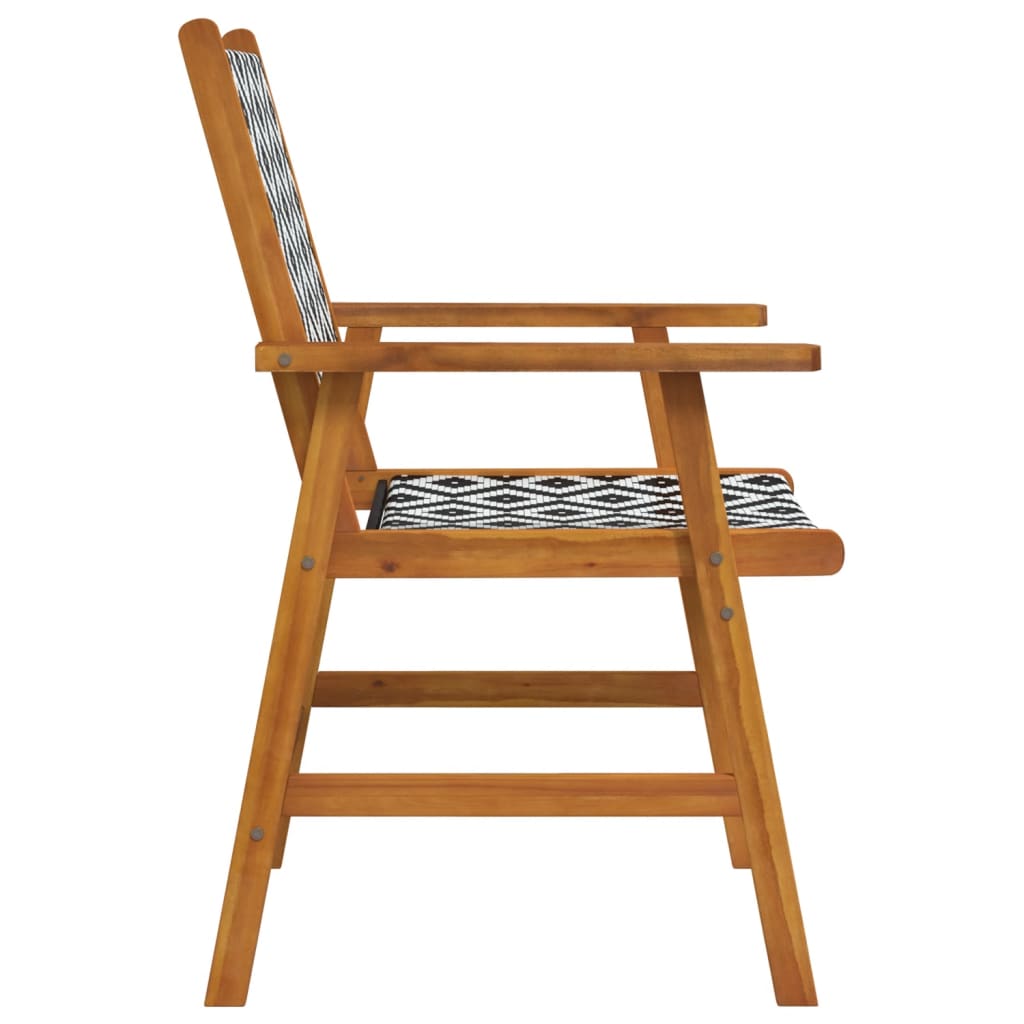 Garden Chair | Set of 4 | Brown and Black/White Pattern