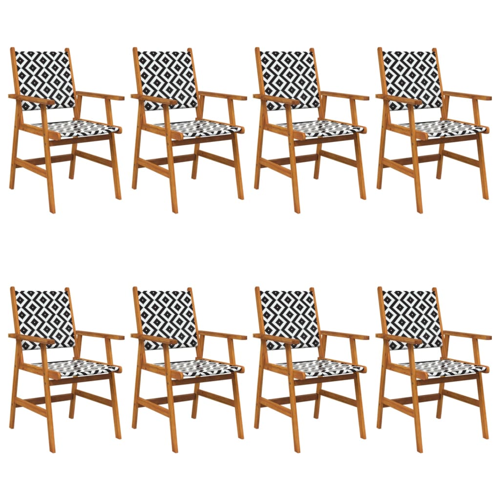 vidaXL Garden Chairs 8 pcs Solid Acacia Wood