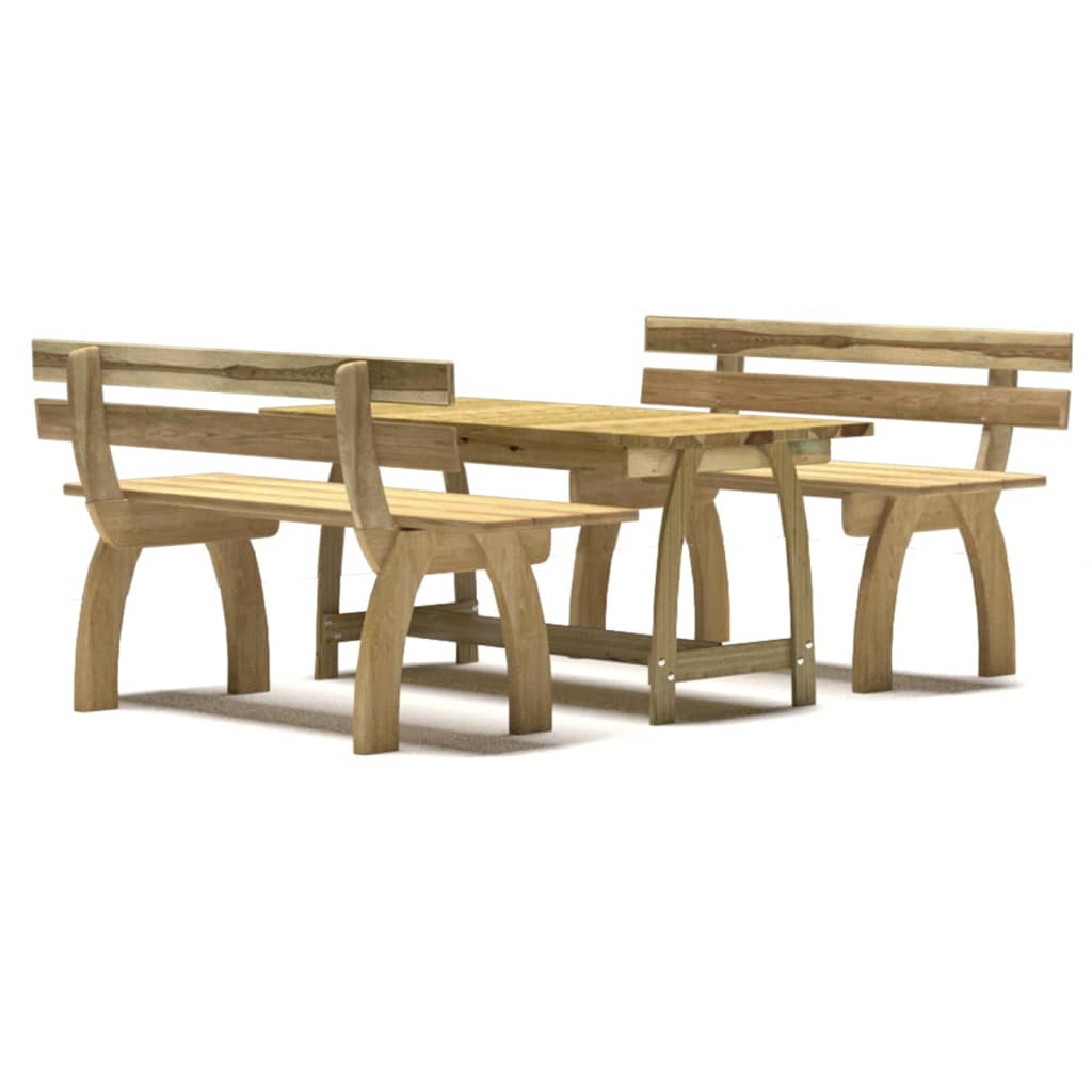 vidaXL 3 Piece Garden Dining Set Impregnated Pinewood