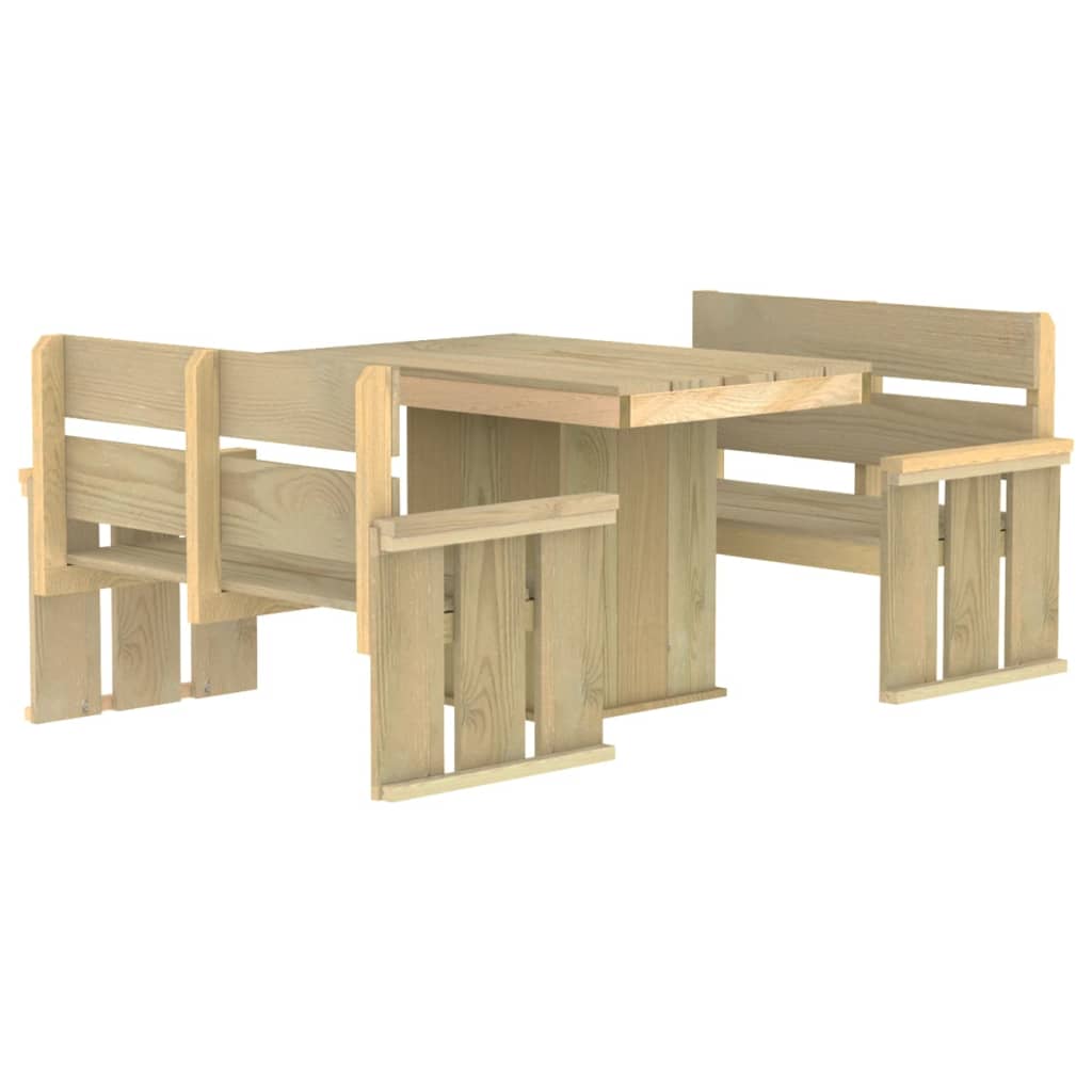 vidaXL 3 Piece Garden Dining Set Impregnated Pinewood