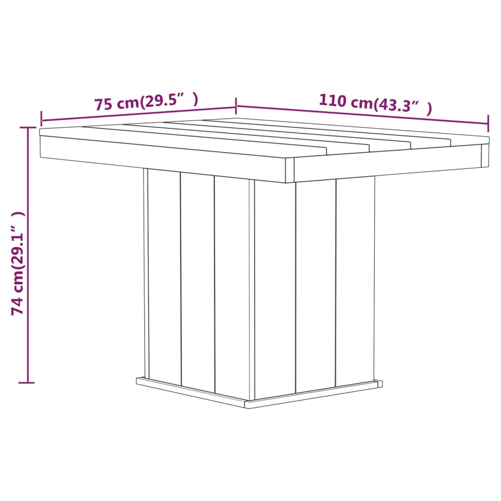 vidaXL 3 Piece Garden Dining Set Impregnated Pinewood