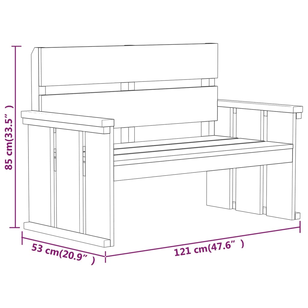 vidaXL 3 Piece Garden Dining Set Impregnated Pinewood