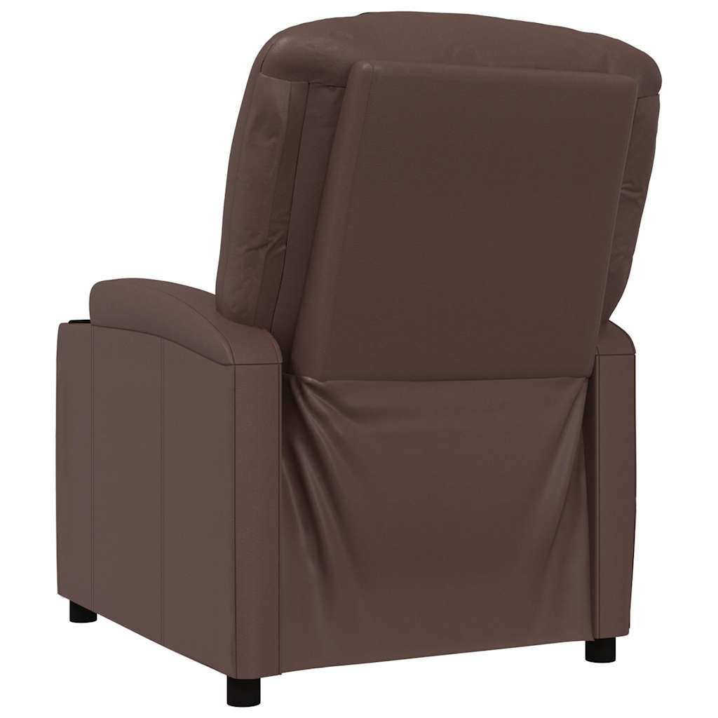 Recliner Chair Brown Faux Leather