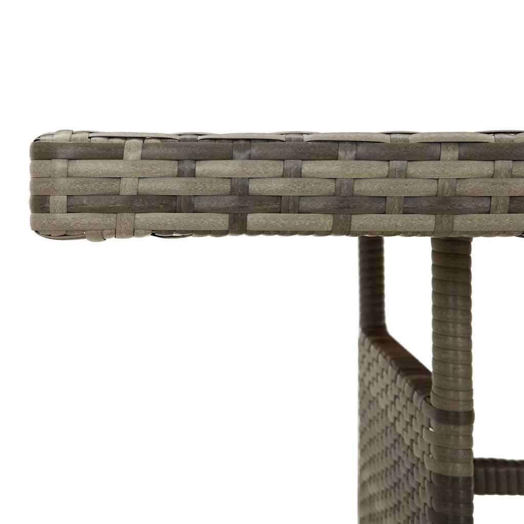 318697 vidaXL Garden Table Grey 160x70x72 cm Poly Rattan & Solid Acacia Wood