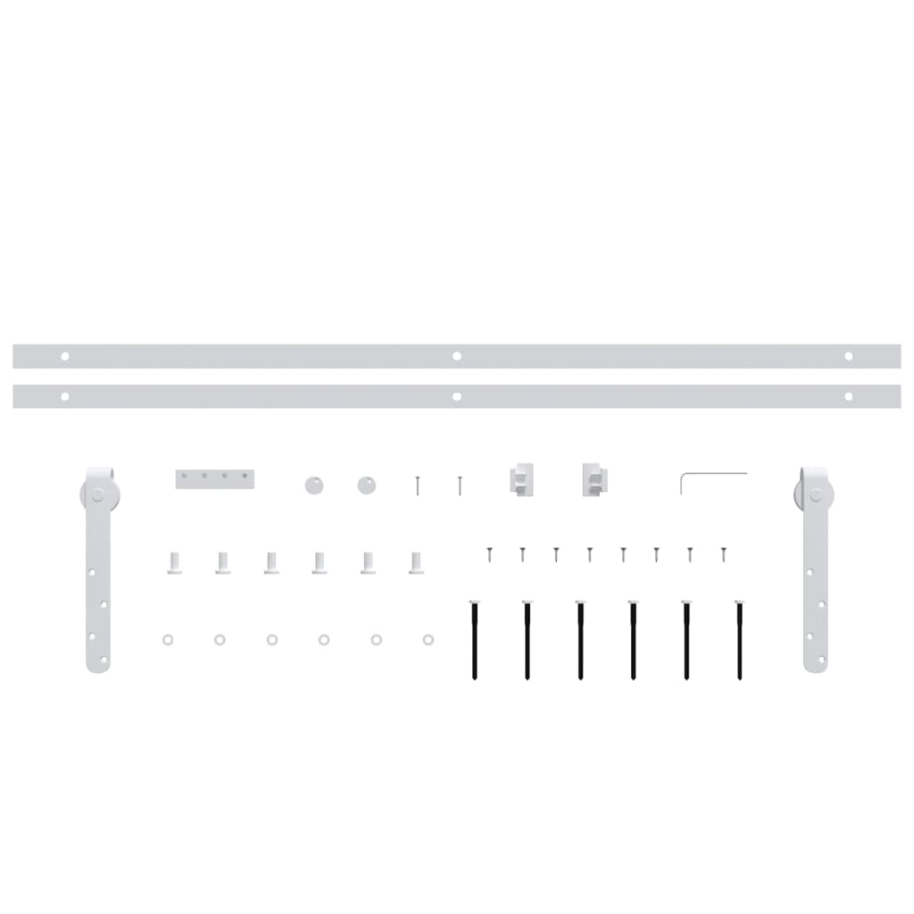 Mini Sliding Cabinet Door Kit Carbon Steel White 183 cm
