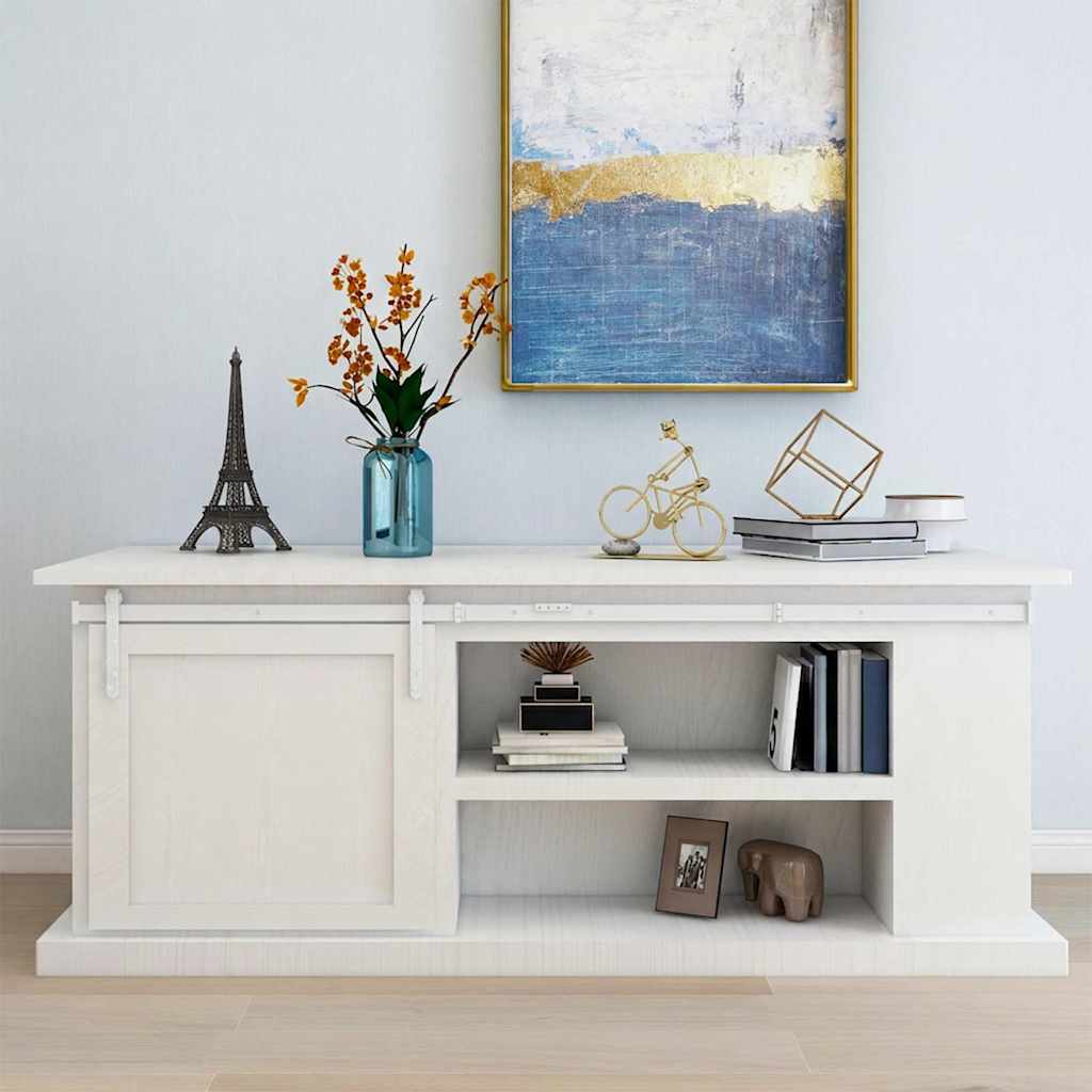 Mini Sliding Cabinet Door Kit Carbon Steel White 183 cm