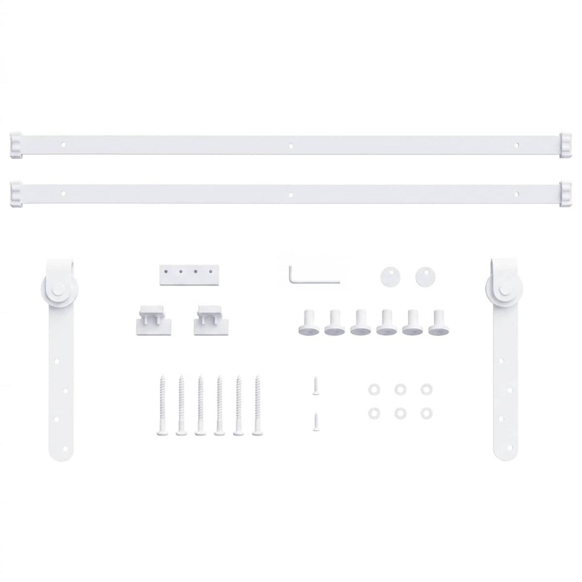 Mini Sliding Cabinet Door Kit Carbon Steel White 183 cm