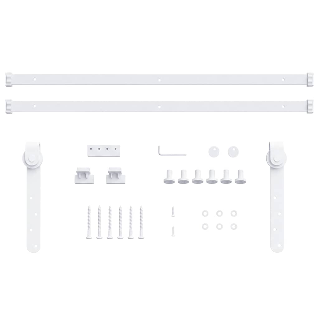 Mini Sliding Cabinet Door Kit Carbon Steel White 200 cm