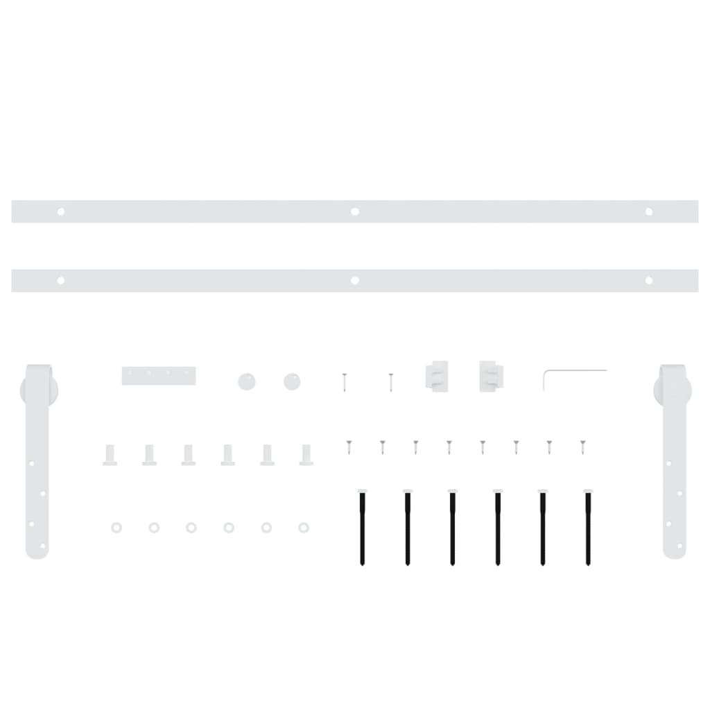 Mini Sliding Cabinet Door Kit Carbon Steel White 122 cm