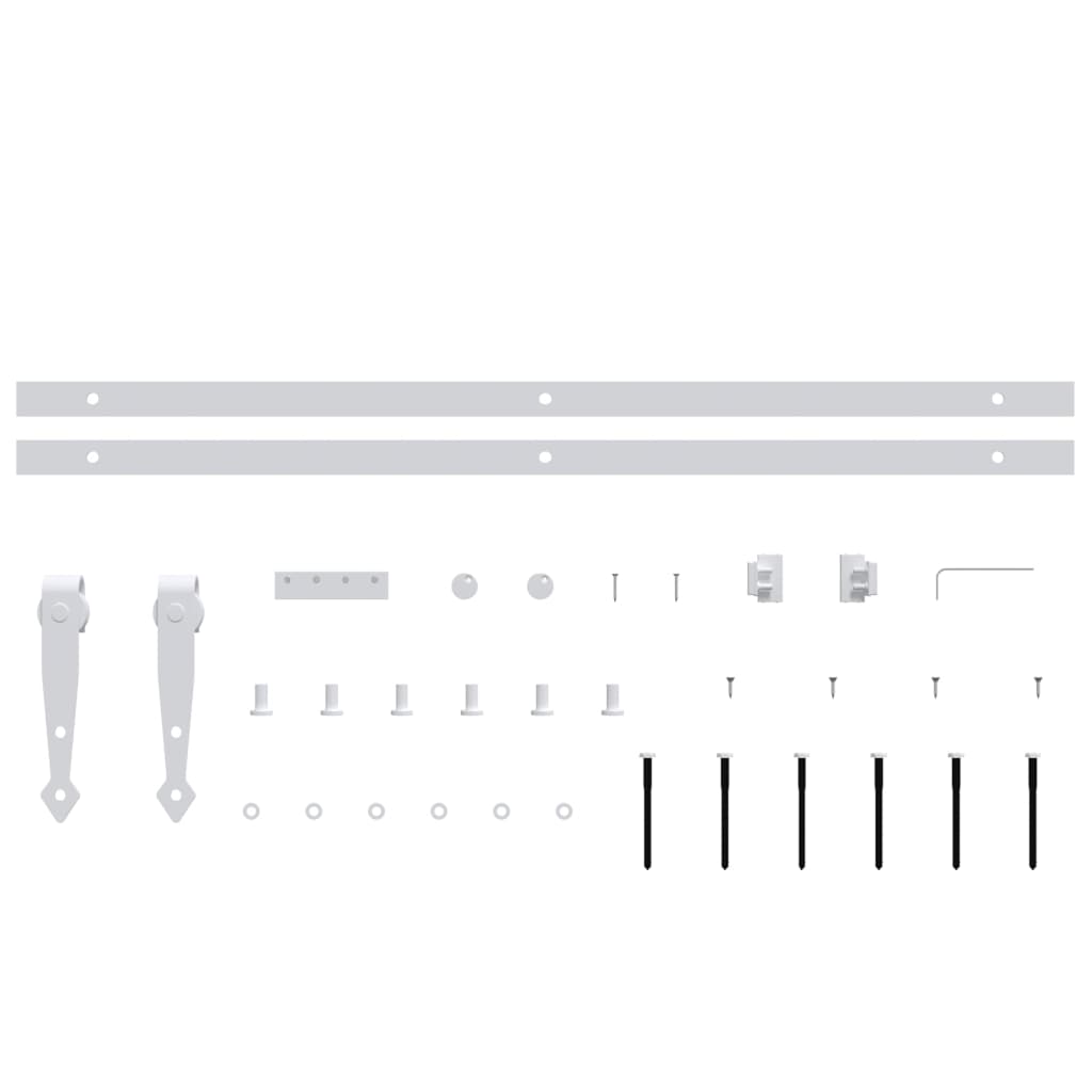Mini Sliding Cabinet Door Kit Carbon Steel White 122 cm