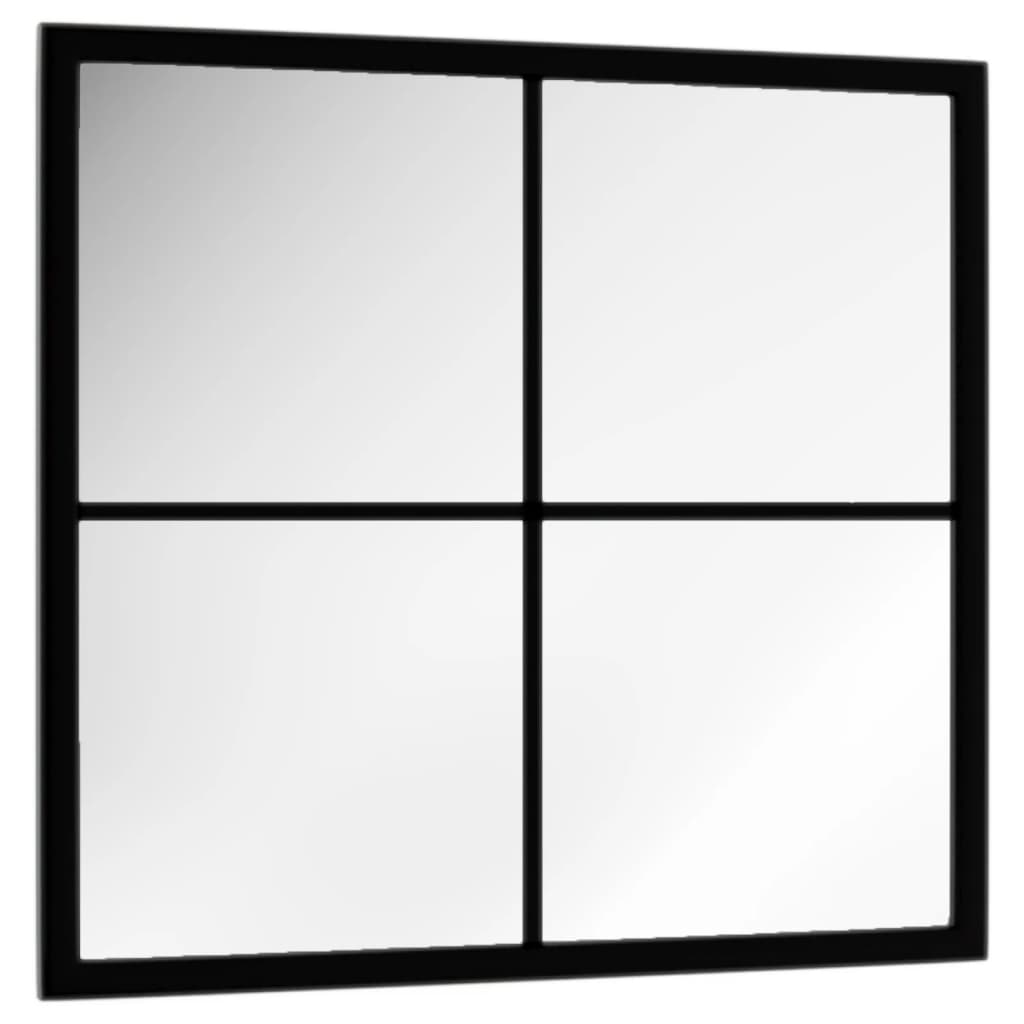 Wall Mirror Black 40x40 cm Metal