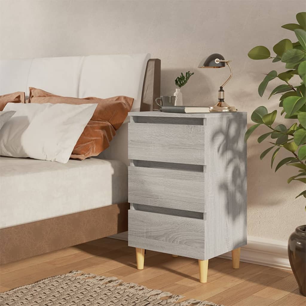 Bed Cabinet | Grey sonoma | Engineered wood | Bed Cabinet | Rectangular