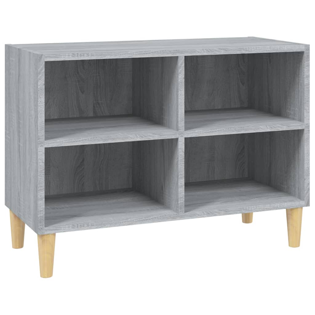 vidaXL TV Cabinet with Solid Wood Legs Grey Sonoma 69.5x30x50 cm