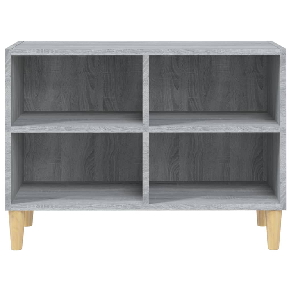 vidaXL TV Cabinet with Solid Wood Legs Grey Sonoma 69.5x30x50 cm