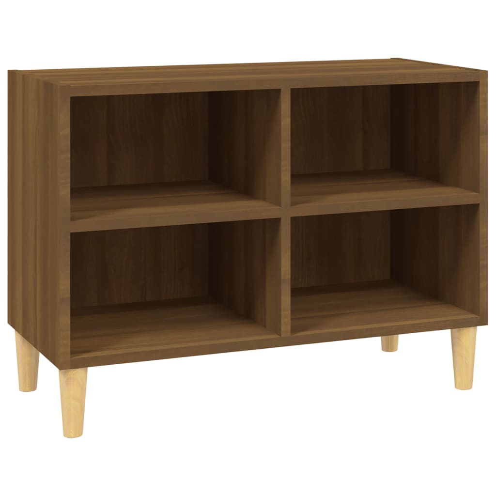 TV Cabinet with Solid Wood Legs Brown Oak 69,5x30x50 cm