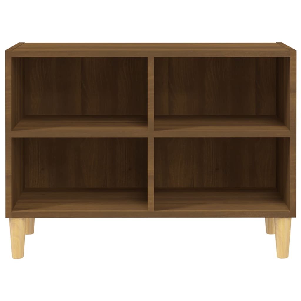 vidaXL TV Cabinet with Solid Wood Legs Brown Oak 69.5x30x50 cm