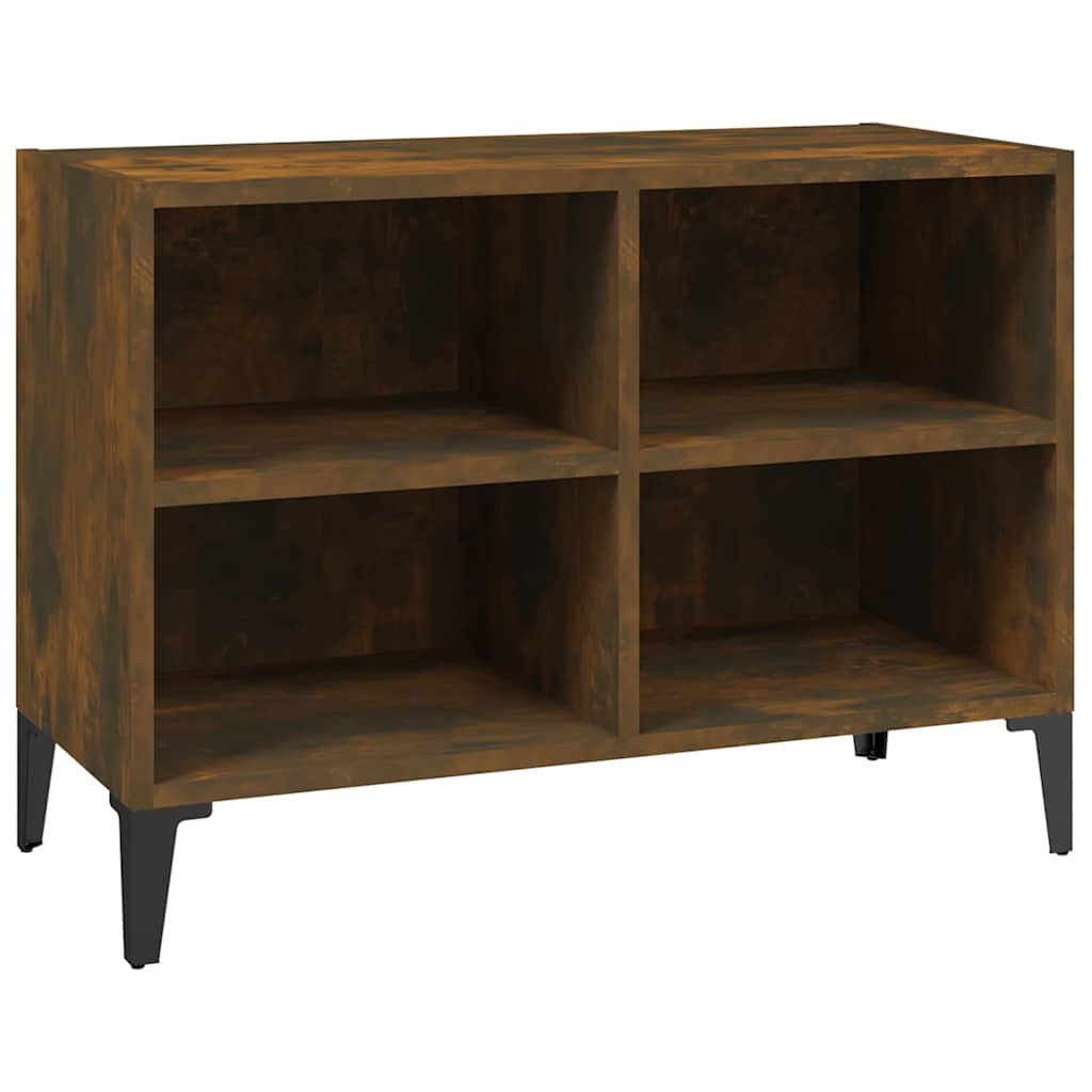 813149 vidaXL TV Cabinet with Metal Legs Smoked Oak 69,5x30x50 cm