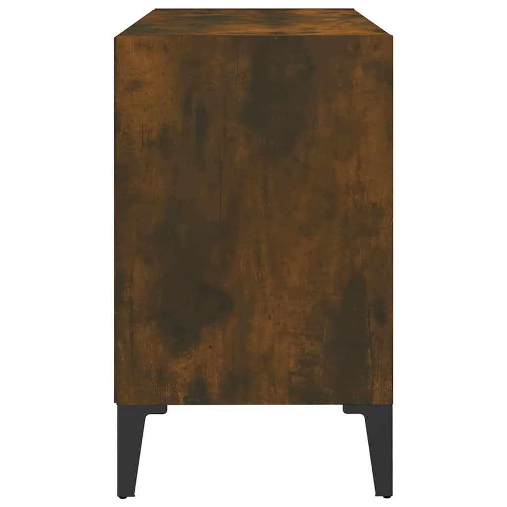 813149 vidaXL TV Cabinet with Metal Legs Smoked Oak 69,5x30x50 cm