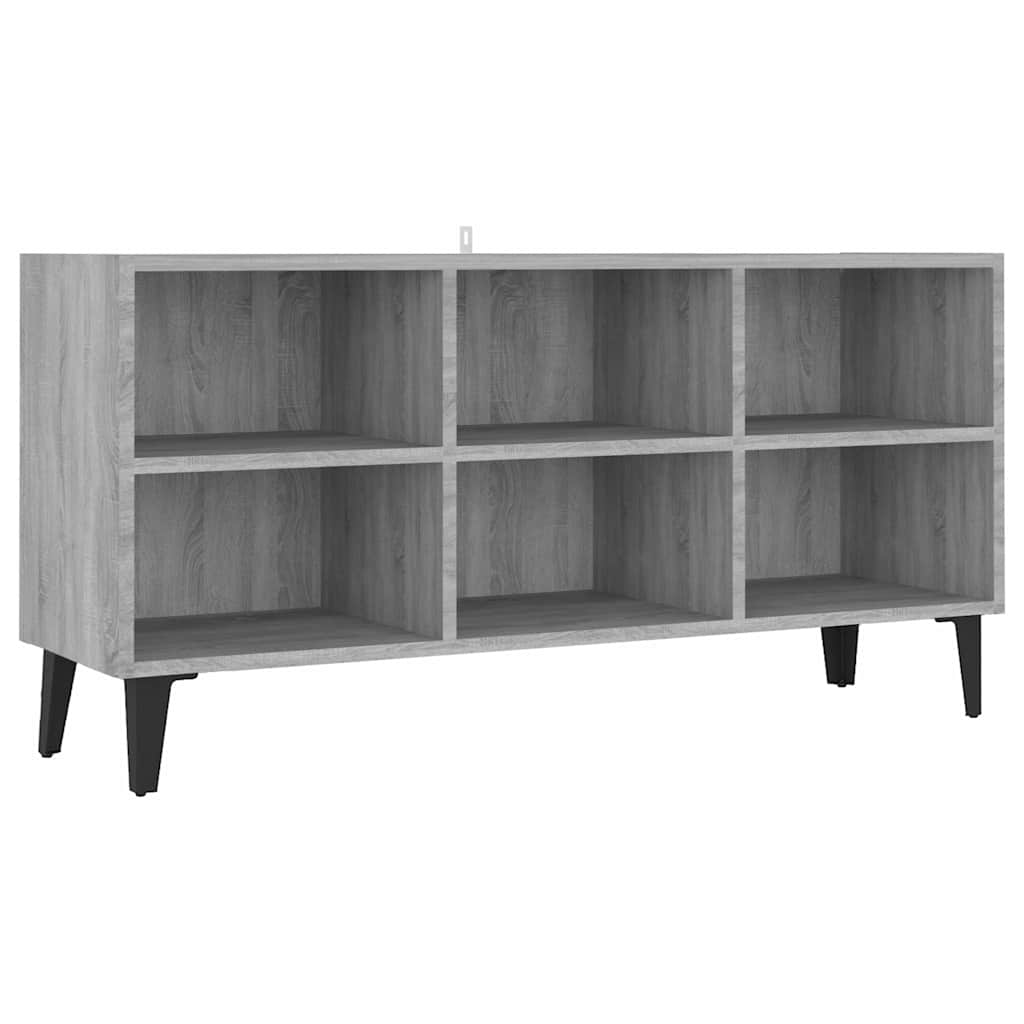 TV Cabinet with Metal Legs Grey Sonoma 103,5x30x50 cm