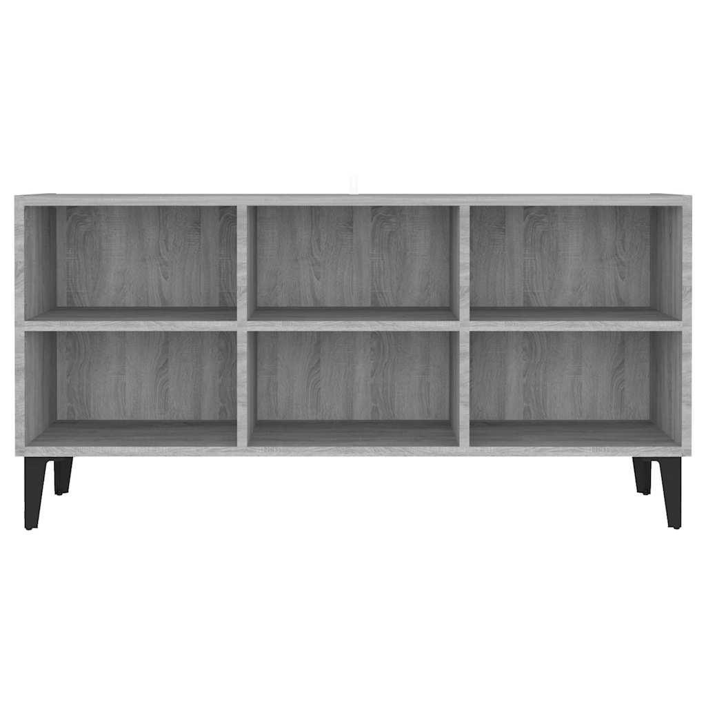 TV Cabinet with Metal Legs Grey Sonoma 103,5x30x50 cm