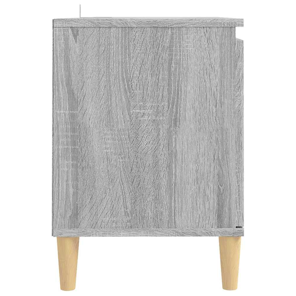 TV Cabinet with Solid Wood Legs Grey Sonoma 103,5x35x50 cm