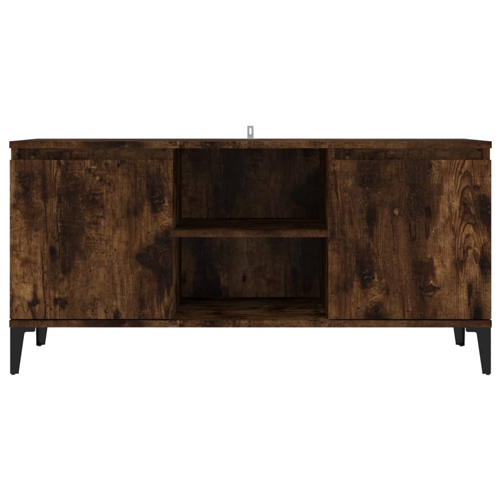 vidaXL TV Cabinet with Metal Legs Smoked Oak 103.5x35x50 cm