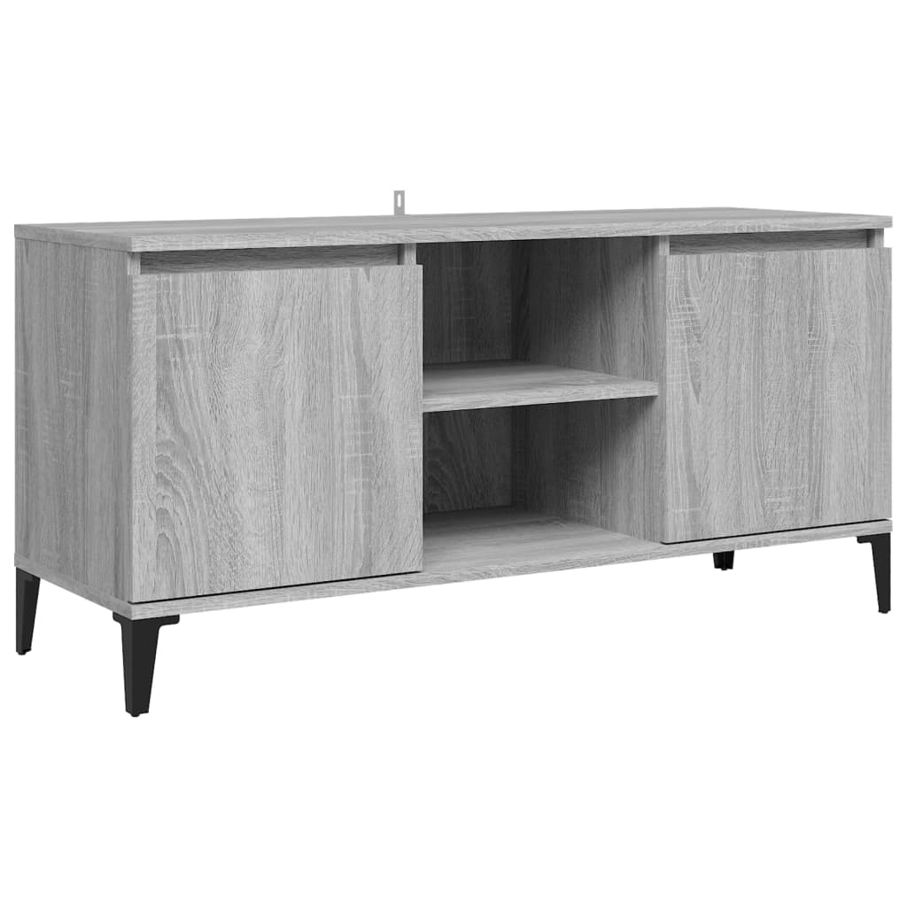 vidaXL TV Cabinet with Metal Legs Grey Sonoma 103.5x35x50 cm