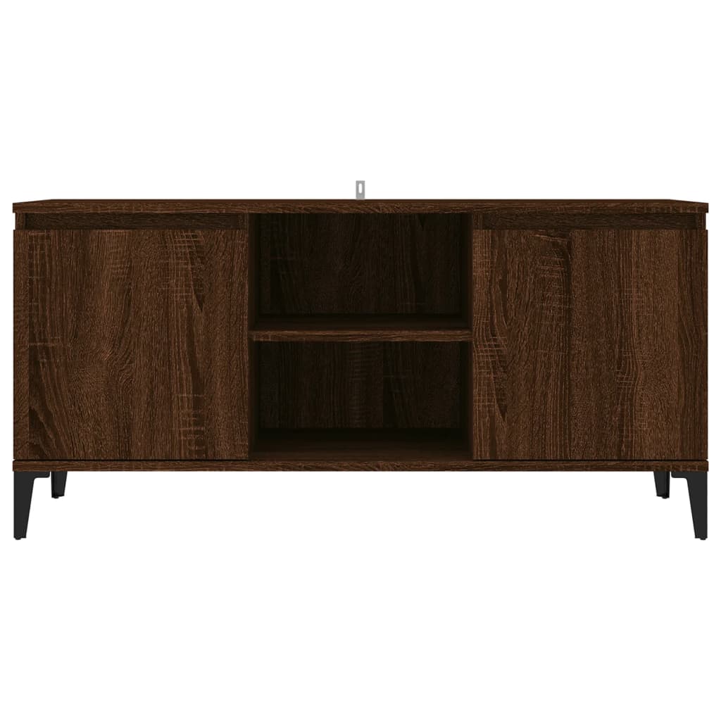 vidaXL TV Cabinet with Metal Legs Brown Oak 103.5x35x50 cm