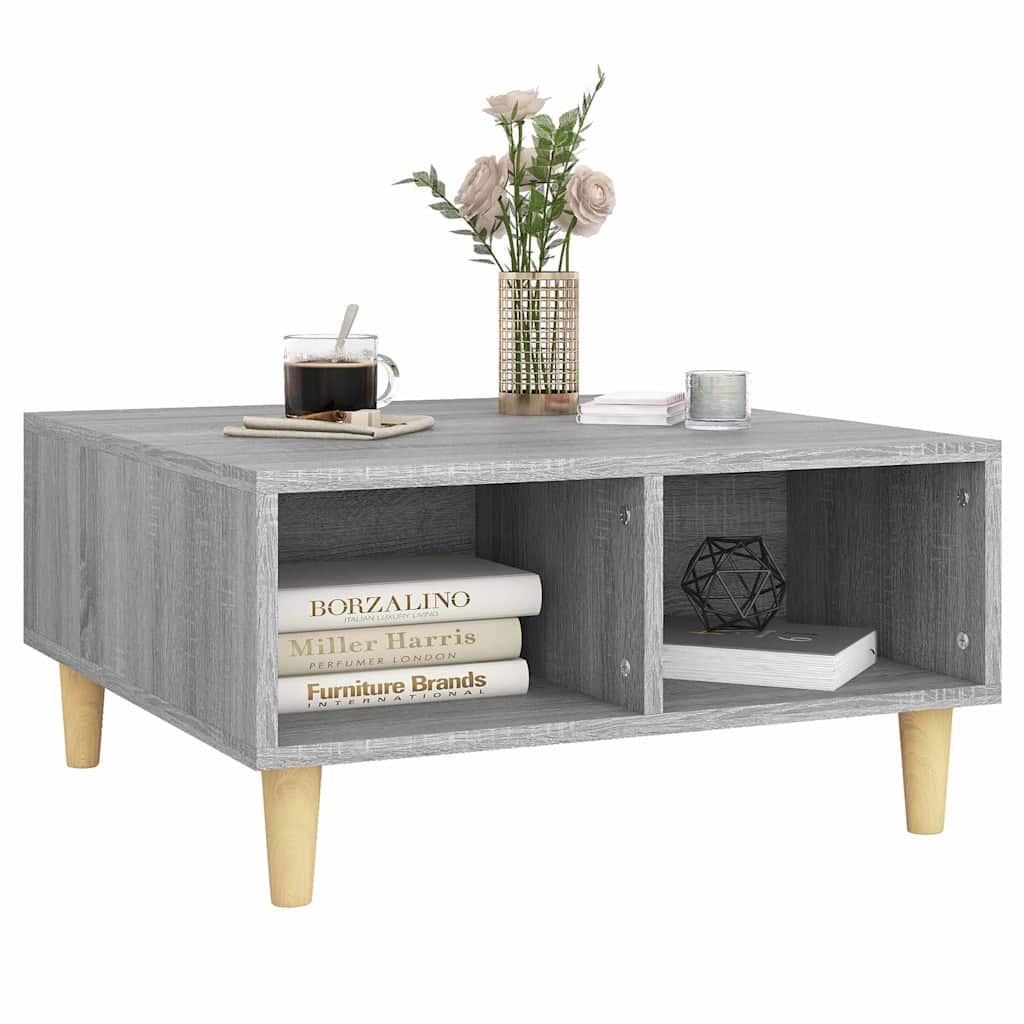 813165 vidaXL Coffee Table Grey Sonoma 60x60x30 cm Engineered Wood