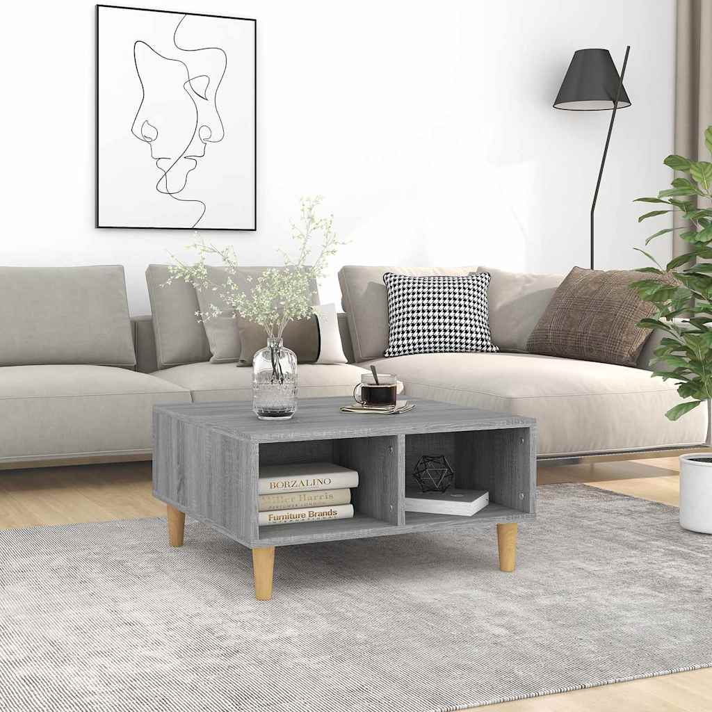 813165 vidaXL Coffee Table Grey Sonoma 60x60x30 cm Engineered Wood