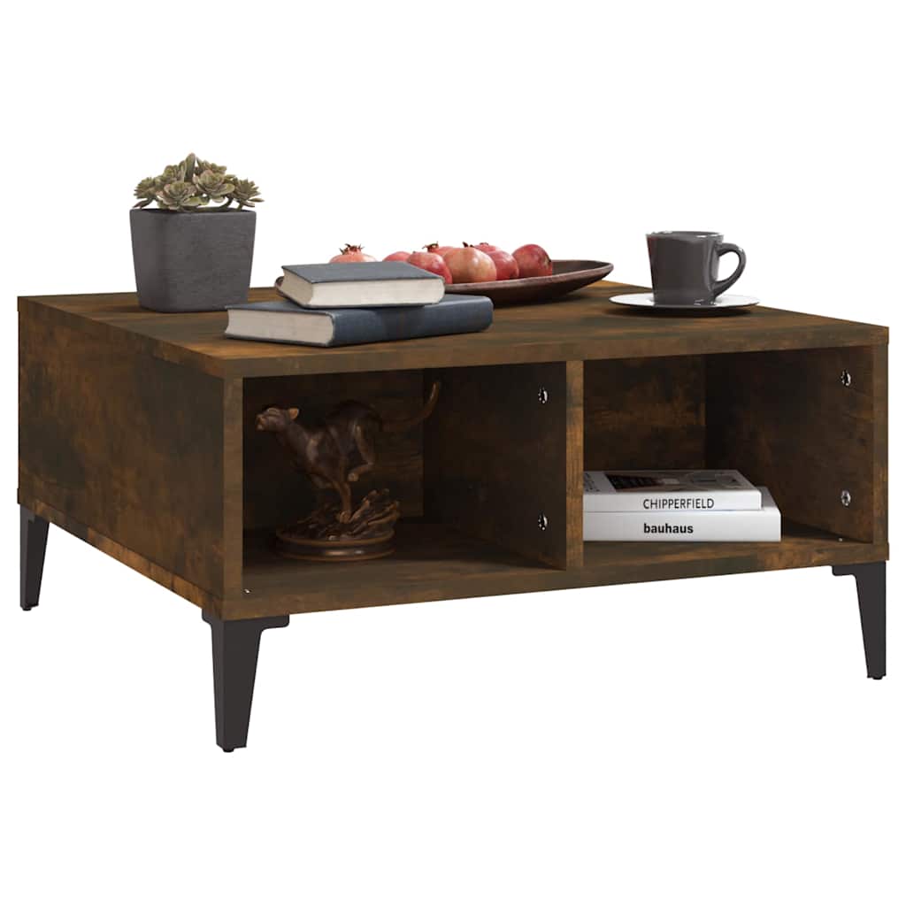 813167 vidaXL Coffee Table Smoked Oak 60x60x30 cm Engineered Wood