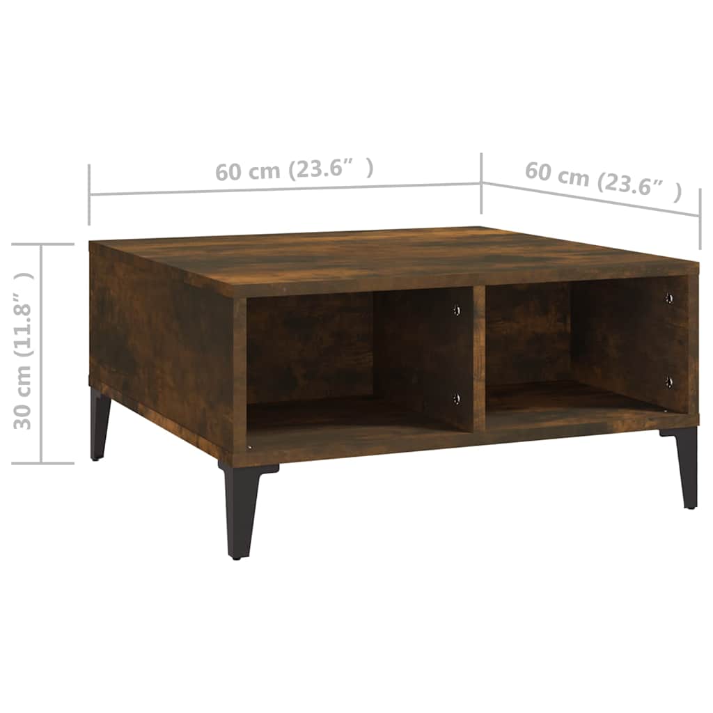813167 vidaXL Coffee Table Smoked Oak 60x60x30 cm Engineered Wood