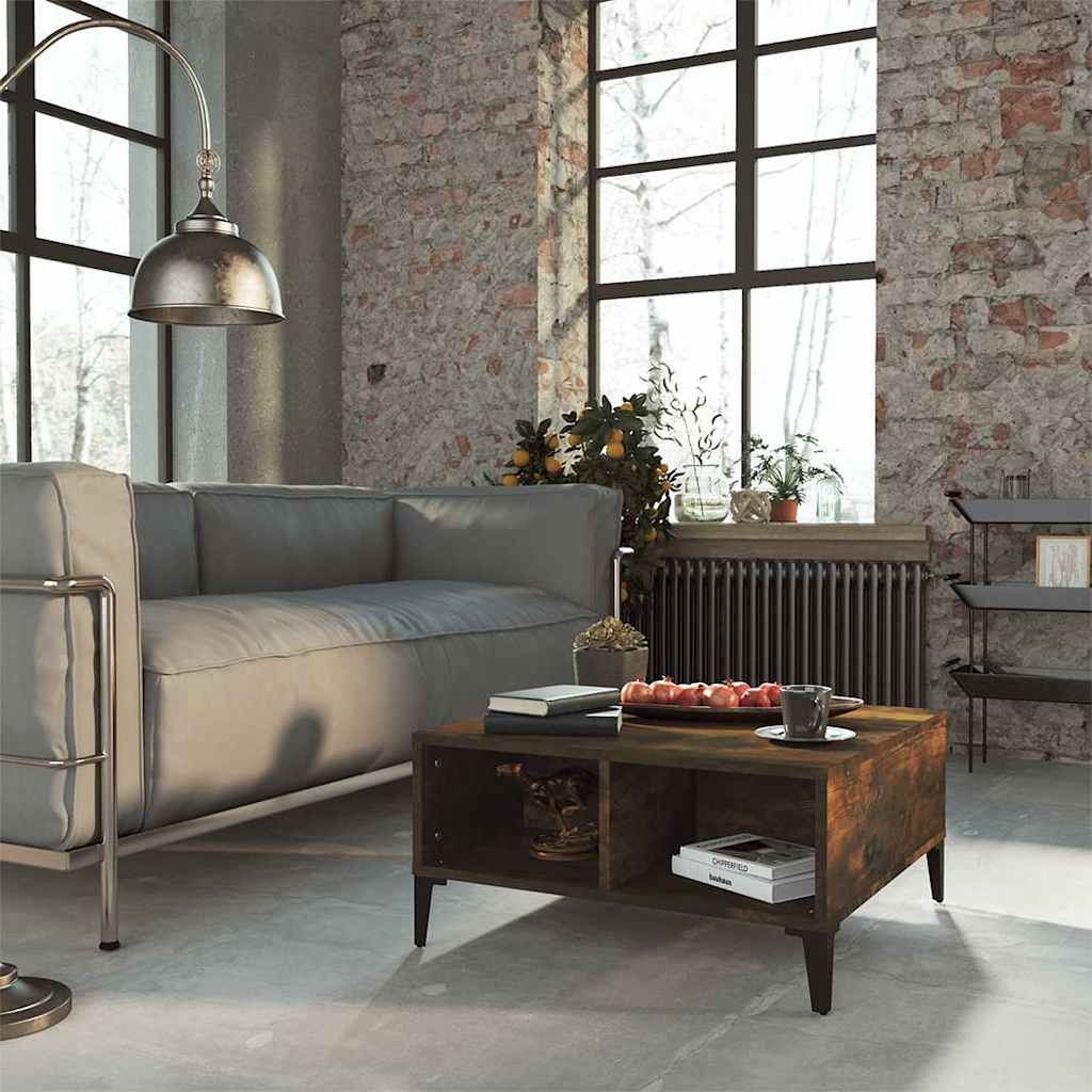 813167 vidaXL Coffee Table Smoked Oak 60x60x30 cm Engineered Wood
