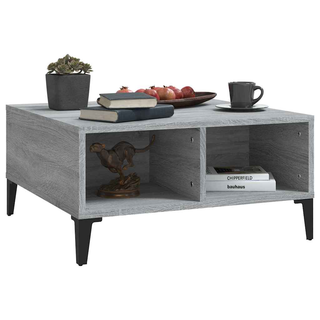 813168 vidaXL Coffee Table Grey Sonoma 60x60x30 cm Engineered Wood
