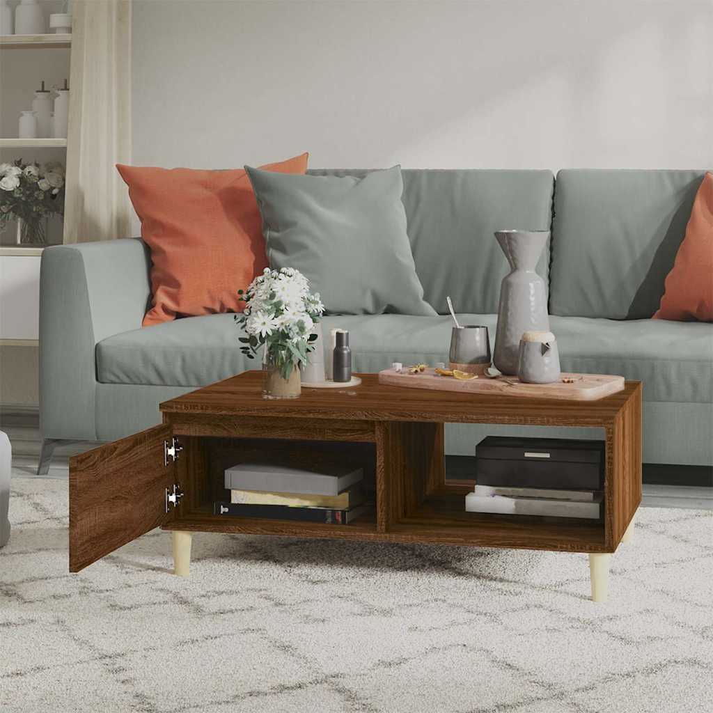 Coffee Table Brown Oak 90x60x35 cm Engineered Wood