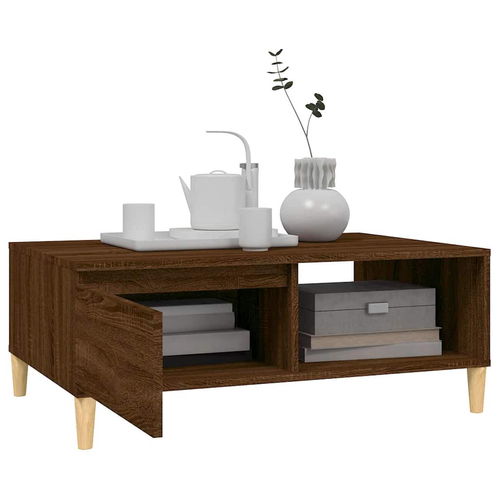 Coffee Table Brown Oak 90x60x35 cm Engineered Wood