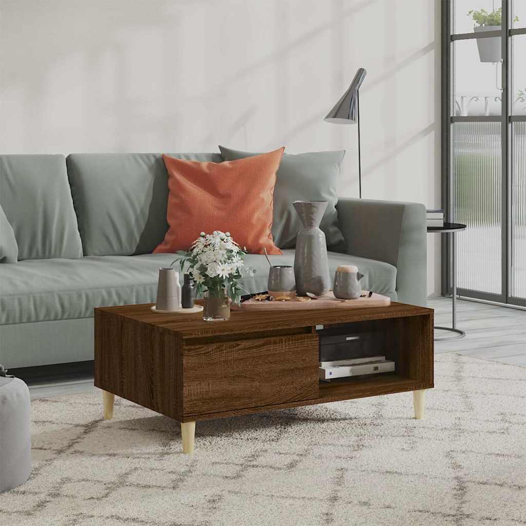 Coffee Table Brown Oak 90x60x35 cm Engineered Wood