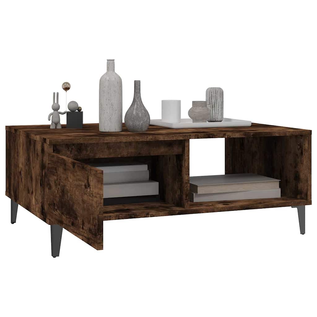 813173 vidaXL Coffee Table Smoked Oak 90x60x35 cm Engineered Wood