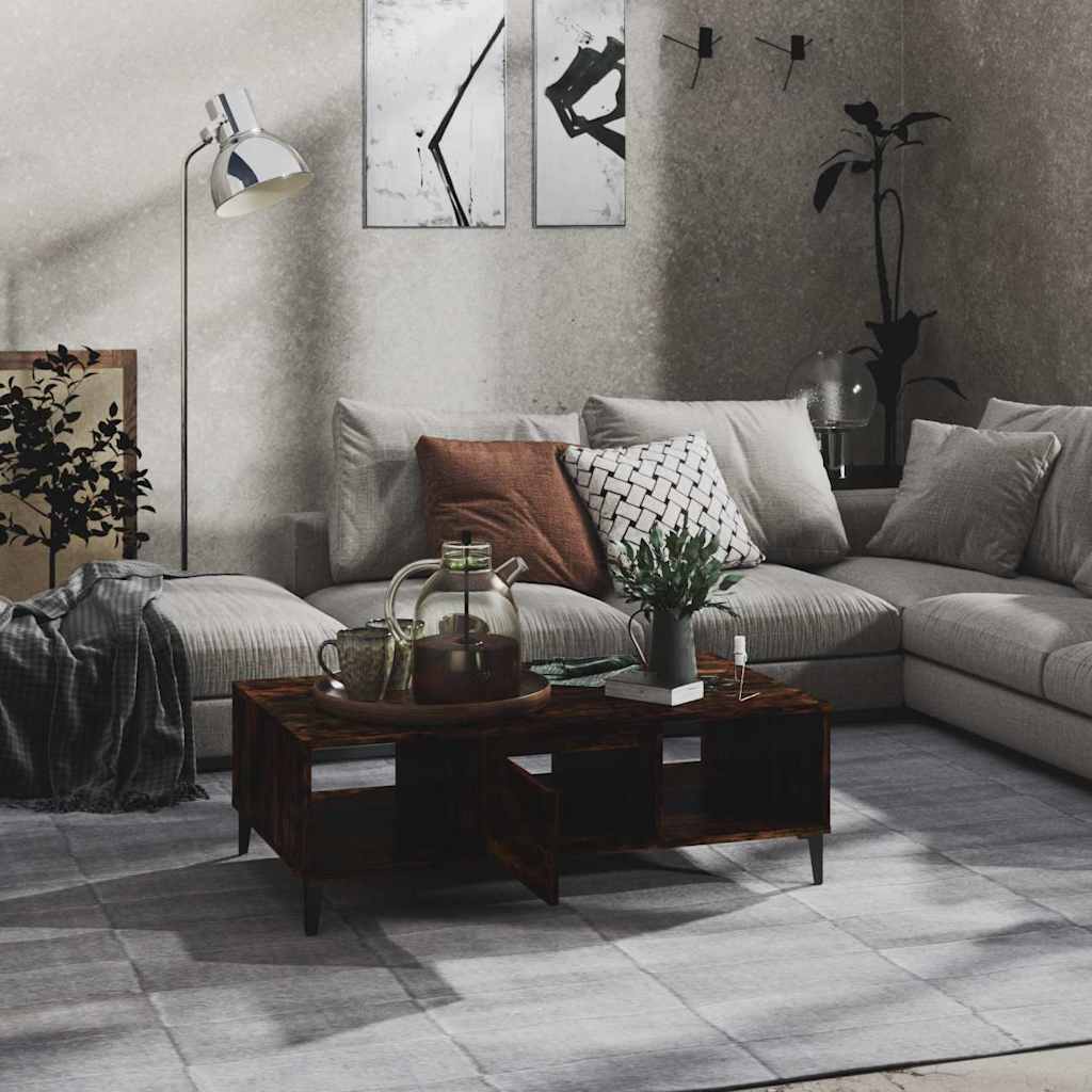 813179 vidaXL Coffee Table Smoked Oak 103,5x60x35 cm Engineered Wood