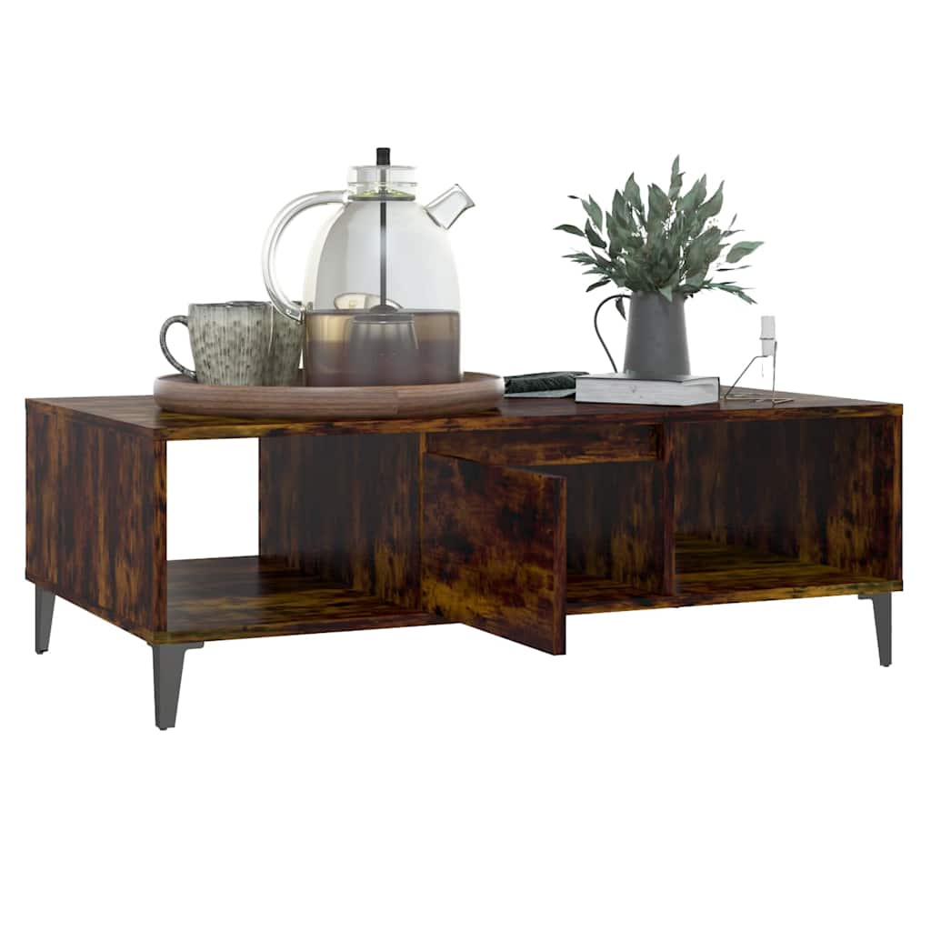 813179 vidaXL Coffee Table Smoked Oak 103,5x60x35 cm Engineered Wood