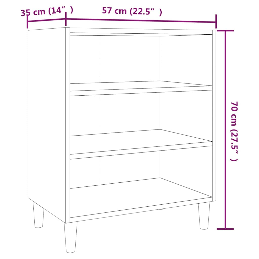 813188 vidaXL Sideboard Smoked Oak 57x35x70 cm Engineered Wood