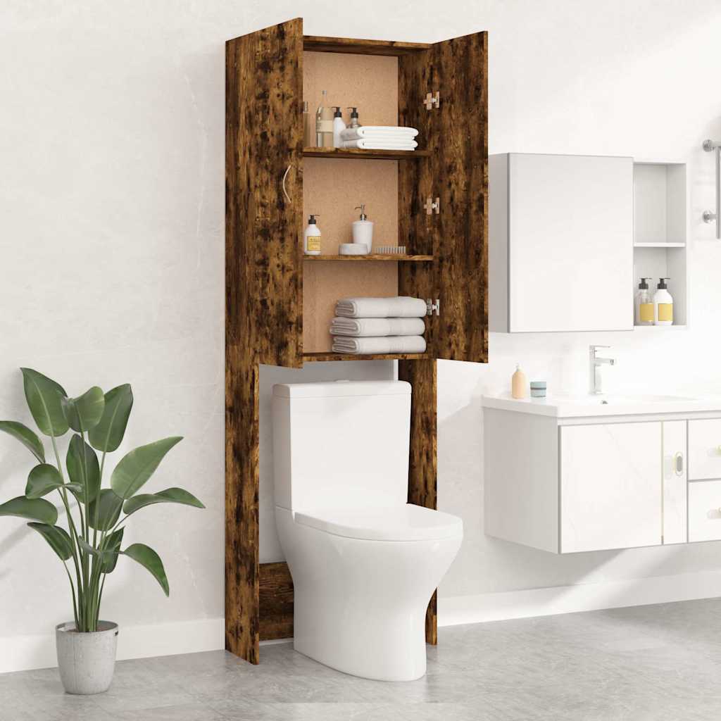 Washing Machine Cabinet Smoked Oak 64x25,5x190 cm