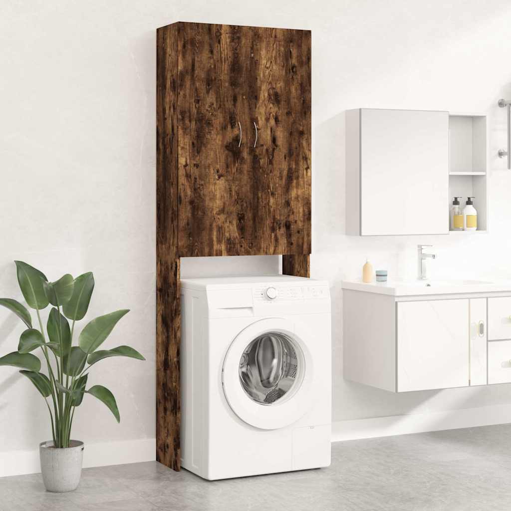 Washing Machine Cabinet Smoked Oak 64x25,5x190 cm