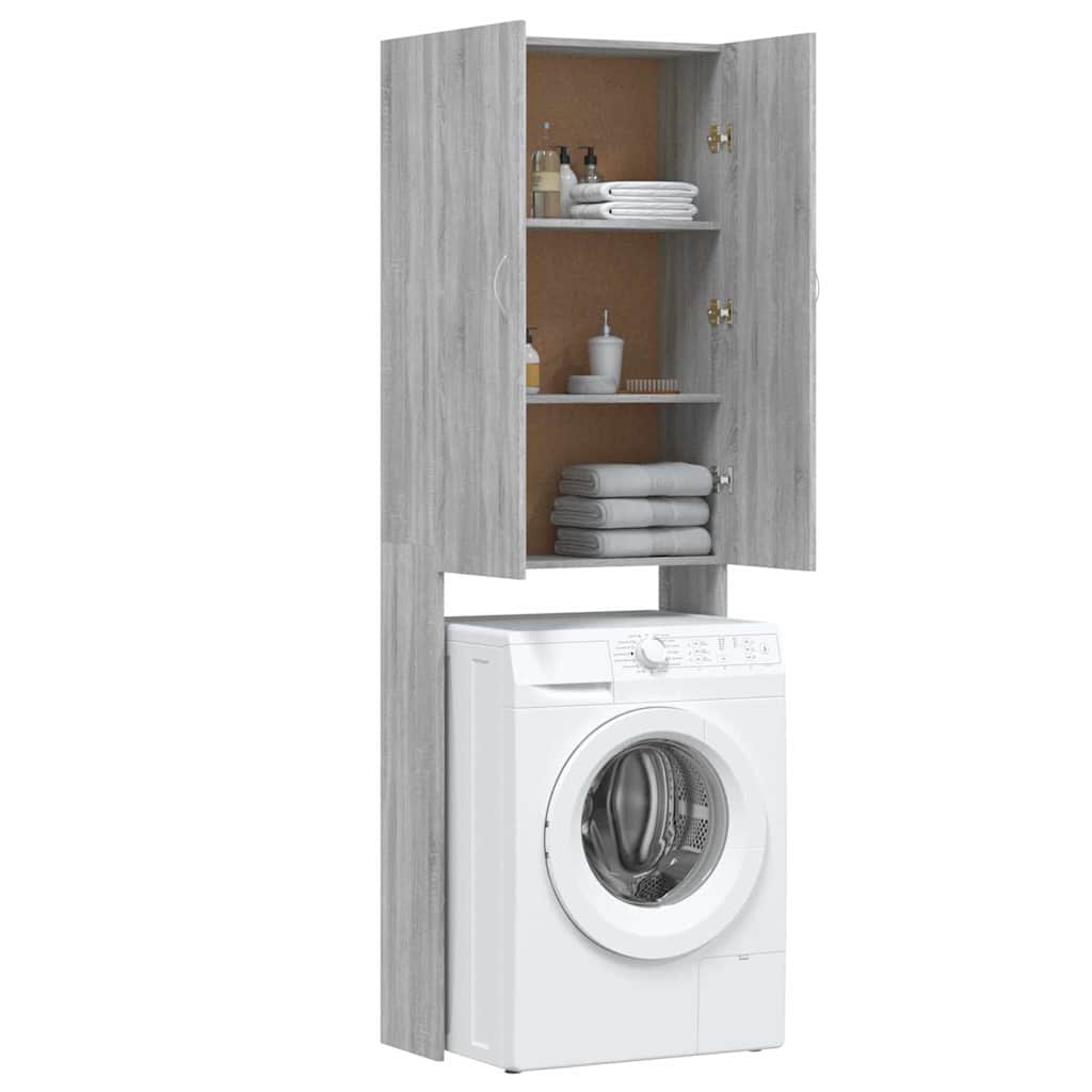 Washing Machine Cabinet Grey sonoma 64x25,5x190 cm