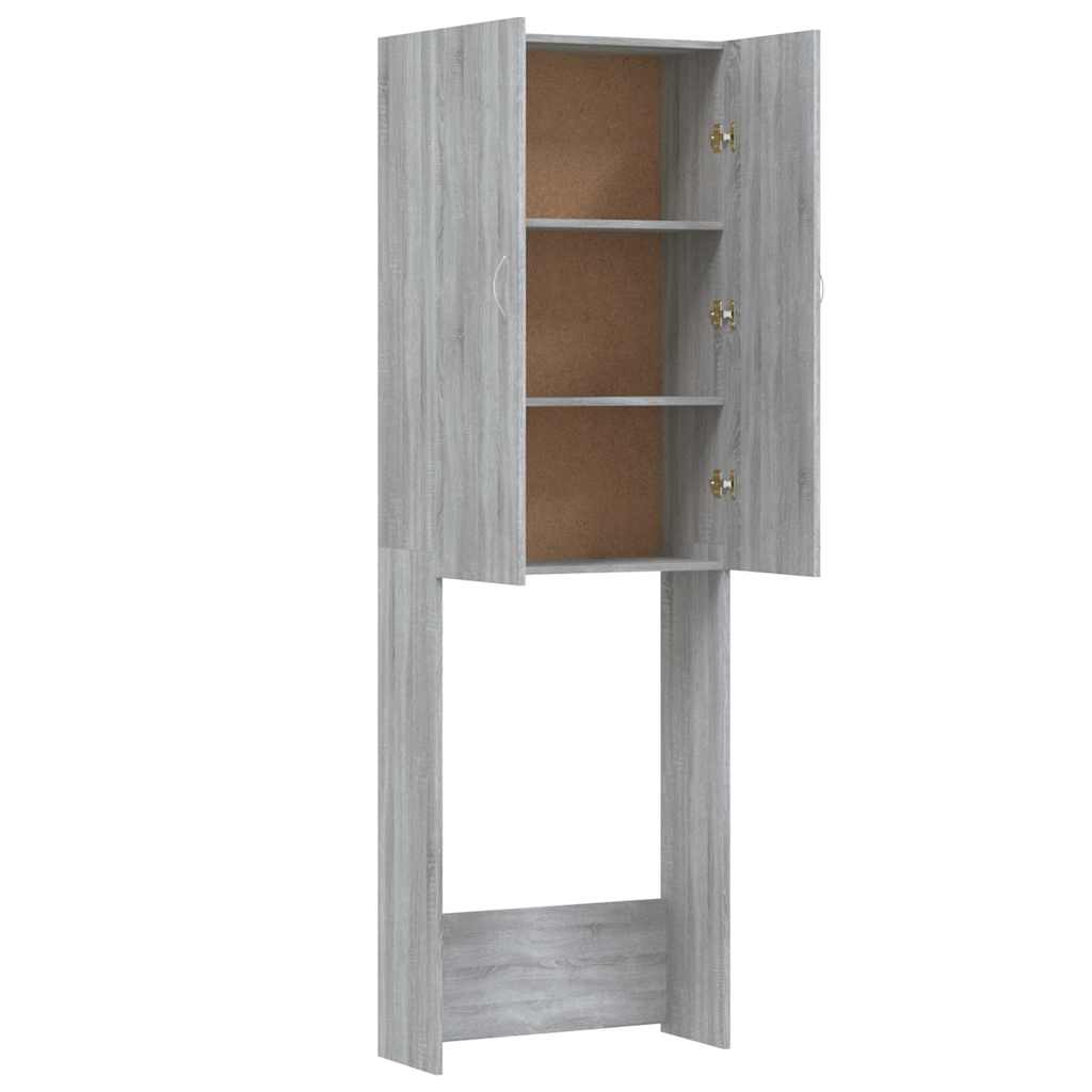 Washing Machine Cabinet Grey sonoma 64x25,5x190 cm