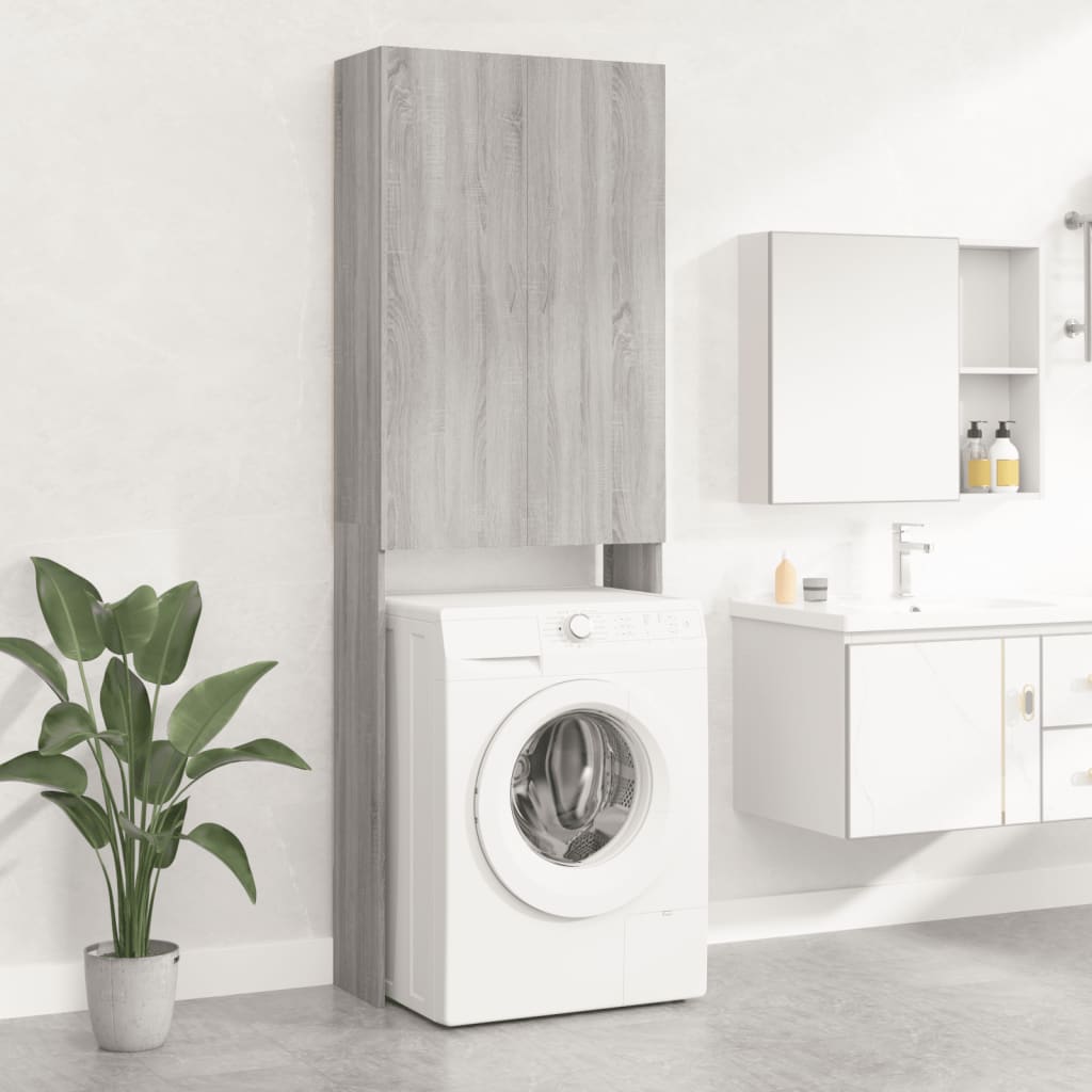 vidaXL Washing Machine Cabinet Grey sonoma 64x25.5x190 cm